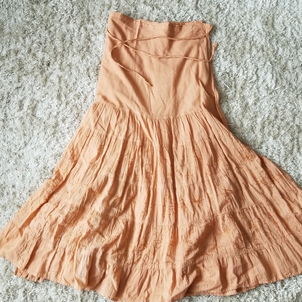 Adjustable maxi wrap skirt